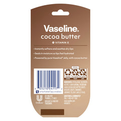 Compact pocket-size Vaseline Lip Therapy Cocoa Butter mini balm for on-the-go hydration.