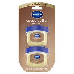 Vaseline Lip Therapy Cocoa Butter mini balm provides moisture for dry lips with a natural gloss.