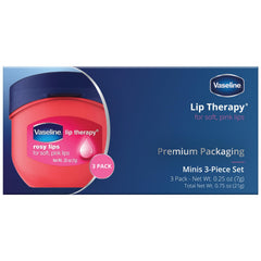 Vaseline Lip Therapy Rosy Lips mini jar side view highlighting compact on-the-go moisture.