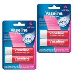 Vaseline Lip Therapy Rosy tube front delivering a subtle pink hydration.