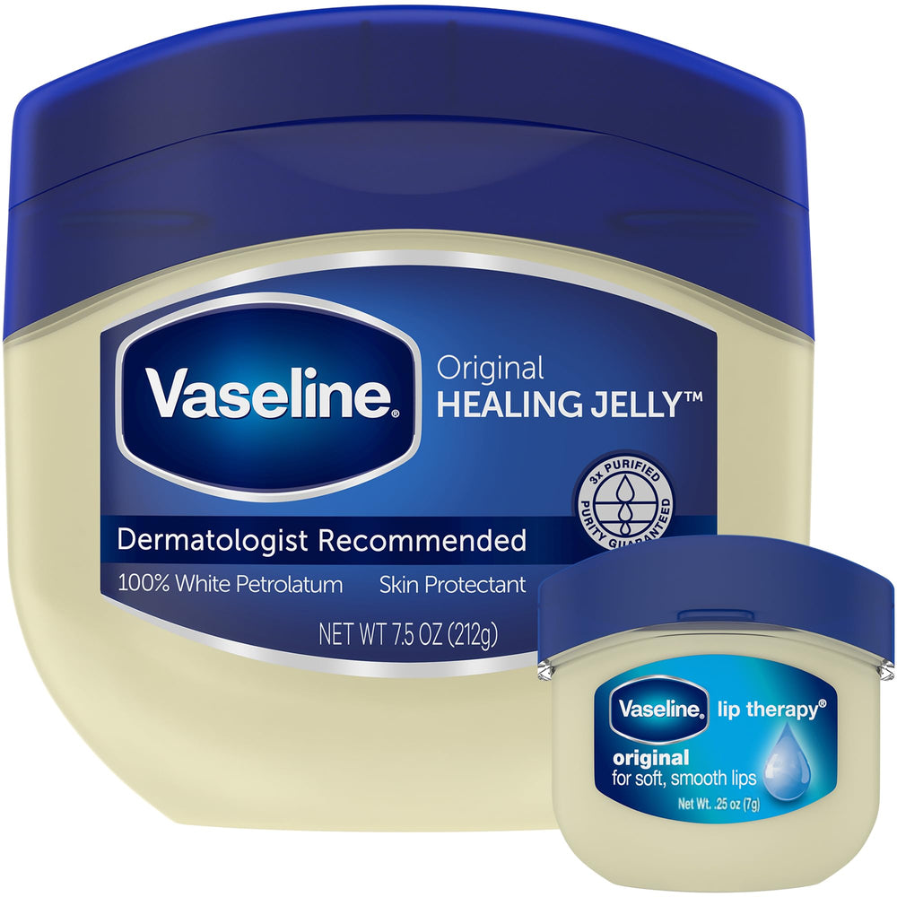 Vaseline Original Healing Jelly 7.5 oz jar demonstrates a deep moisturizing barrier for dry skin