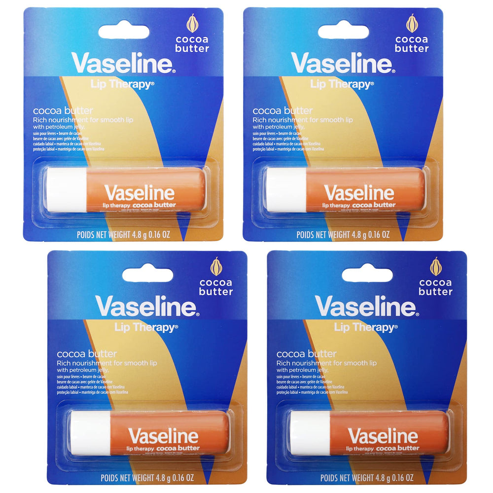 Vaseline terapía labial con manteca de cacao para hidratación duradera.