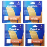 Vaseline terapía labial con manteca de cacao para hidratación duradera.