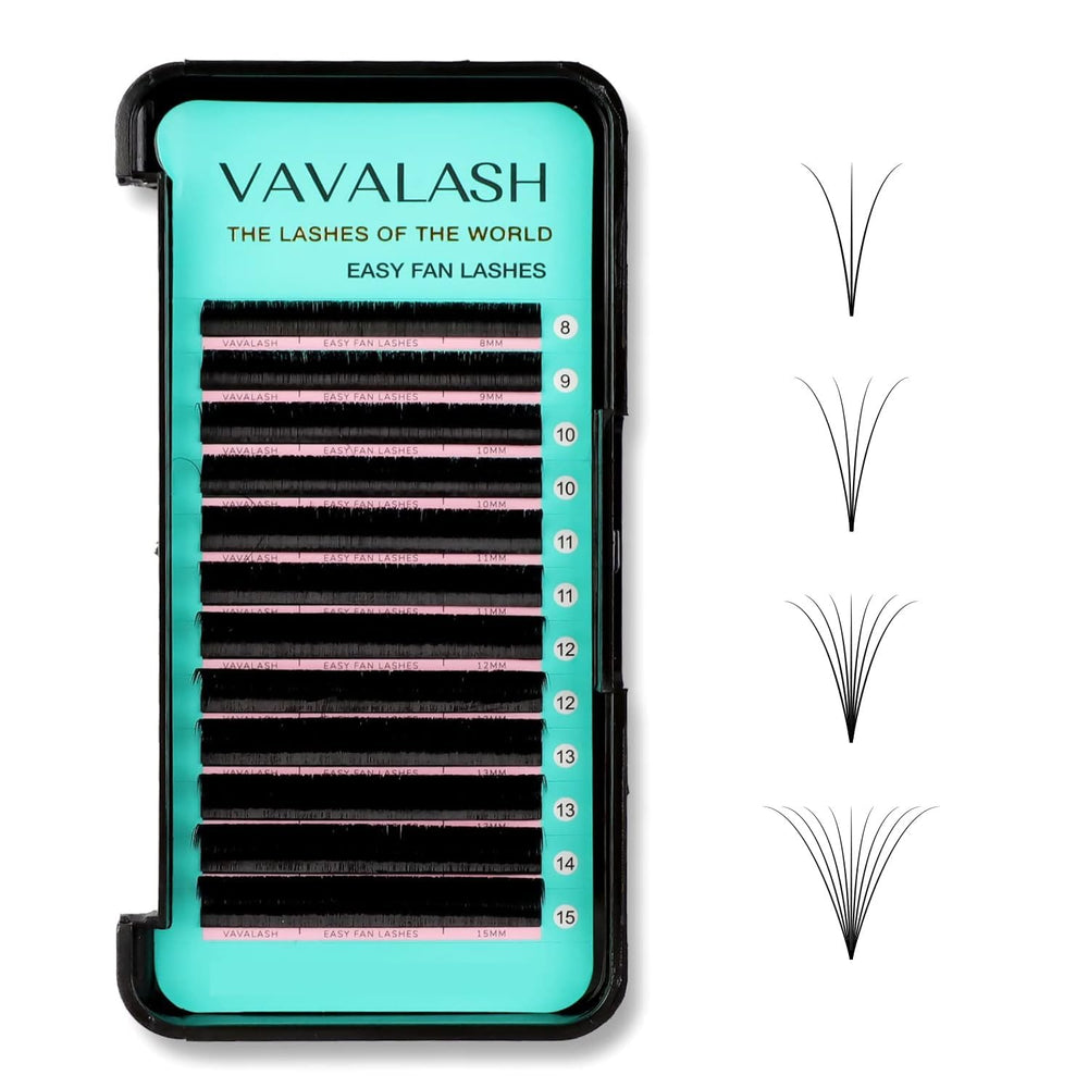 VAVALASH Easy Fan Lashes with D curl create natural volume quickly.
