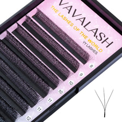 VAVALASH W-shaped 3D premade fan close-up for faster, consistent volume lashes.