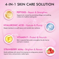 Exfoliación de fresa AHA en Vceeoy para piel más suave.