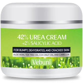 Crema Urea Vebuni para pies, suaviza callos y piel seca.