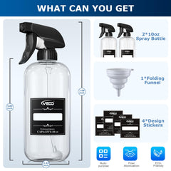 Veco adjustable nozzle modes show fine mist, steady stream and off