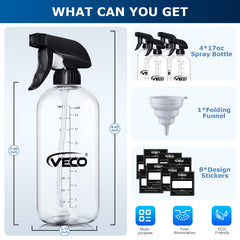 Veco leak- and clog-resistant design with secure cap and gasket.