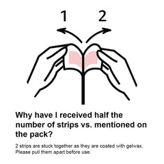 Veet strips on underarms enable fast, mess-free waxing.