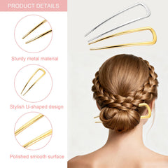 VEEVIIY pin Frances U-form con perlas para recogidos rápidos y elegantes.