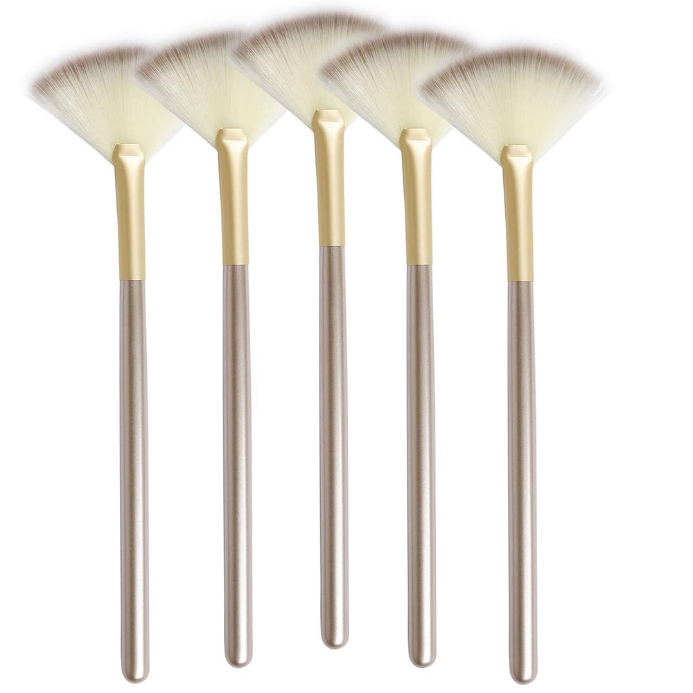 Veibeau Slim Soft Facial Fan Brush Pack of 5 for precise makeup and mask application.
