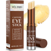 VELAMO ADVANCED caffeine eye stick packaging shown for travel-friendly care.