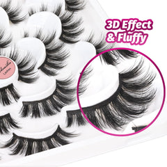 Veleasha 3D faux mink lashes create fuller, dimensional eyes.