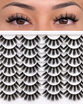 Veleasha Lashes 3D07 pack front view shows natural curvature for everyday wear.