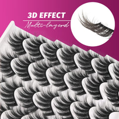 Veleasha Lashes 3D07 wispy outer corner creates a flattering, natural look.