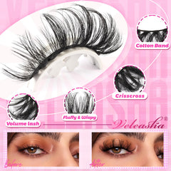 Veleasha Lashes 6D multi-layer for a voluminous, natural look.