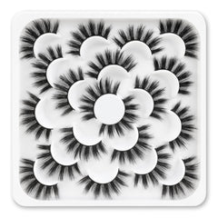 Veleasha Lashes wispy 18mm 3D faux mink strips for natural definition.
