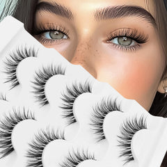 Veleasha Lashes wispy ends for a natural, fluttery look.