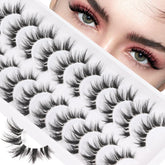 Veleasha Manga Bunny Lashes with clear band creating a natural cat-eye look