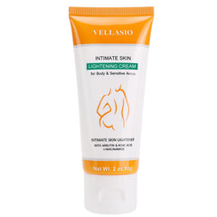VELLASIO crema iluminadora aplicada en área íntima para tono uniforme y piel suave