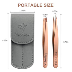 Velodios precision tweezers for facial hair enable accurate grip on fine hairs.