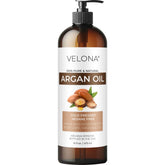 Velona Aceite de Argán en envase externo, ideal para almacenamiento y uso diario.