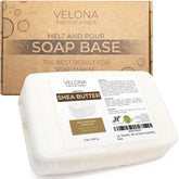 Velona base jabón karité dos-libras con etiqueta, lista para personalizar