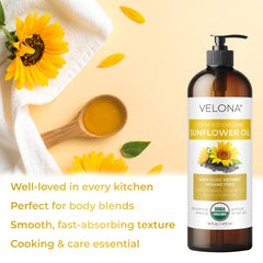Velona oil skin application image showing light absorption for daily moisture.
