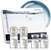 VELORA Micro Infusion Stamp and Ampoule setup for hygienic at-home treatment.