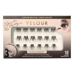 Velour Self-Stick Lash Clusters outer-to-inner placement for natural lift.
