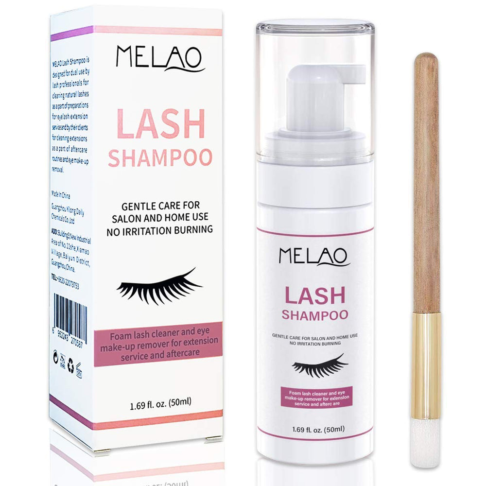 Vemofoper eyelash extension cleanser bottle front with foaming formula