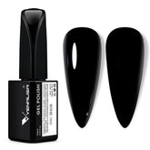 VENALISA 15ml black gel polish bottle close-up with bold color