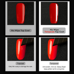 VENALISA glossy top coat finish enhances natural nails with durable brightness.