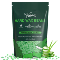 Vennco aloe-infused hard wax beads for the face, gentle on sensitive skin.