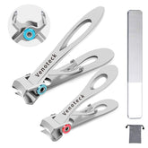 Venoteck nail clipper set with wide opening for thick nails.