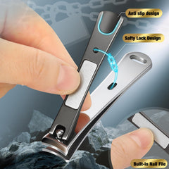 Vepkuso standard fingernail clippers with integrated file for quick touch-ups.