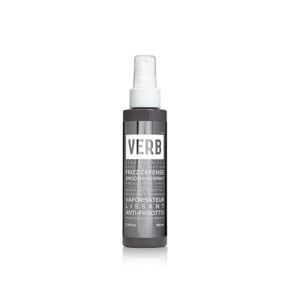 VERB Frizz Defense en botella ofrece brillo duradero y suavidad.