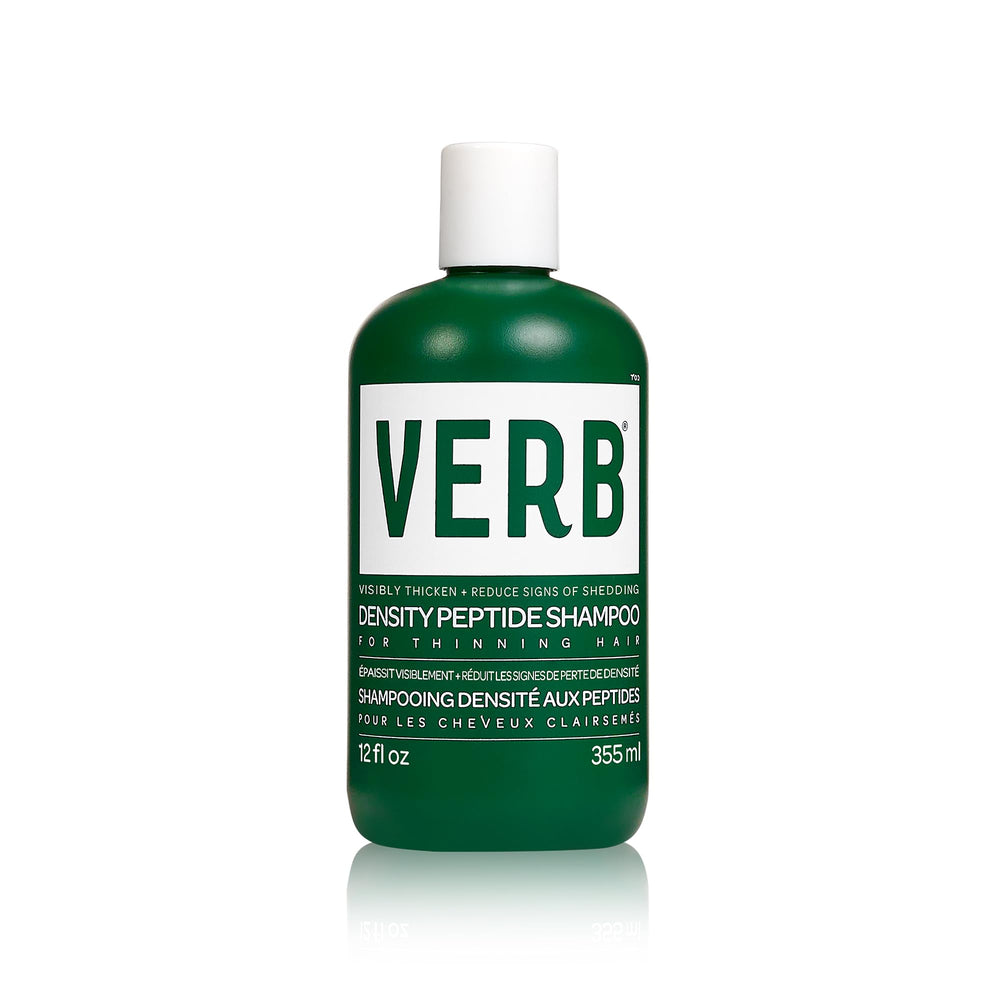 VERB Density Peptide Shampoo, botella frontal, promete densidad capilar.