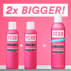 VERB Dry Shampoo Dark Tones spray application on roots for oil absorption