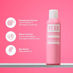 VERB Dry Shampoo Light Tones purple tint blending into blonde hair.