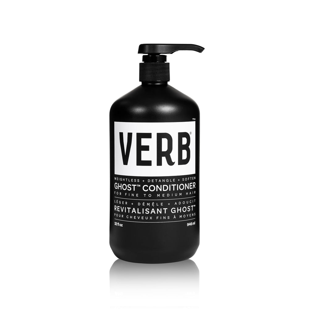 VERB Ghost Conditioner bottle front view showing lightweight frizz control for fine hair