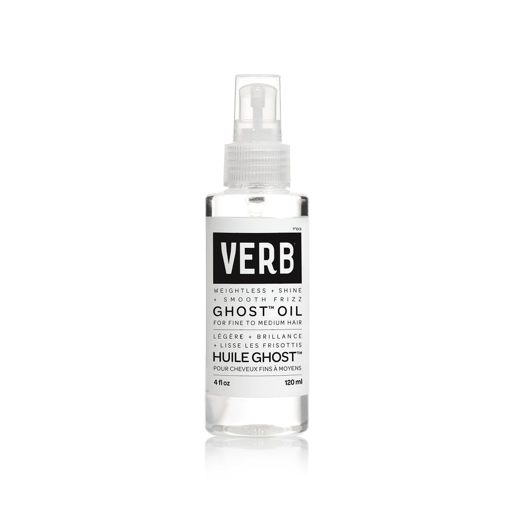 VERB Ghost Oil bottle dispensing for easy, frizz-control application.