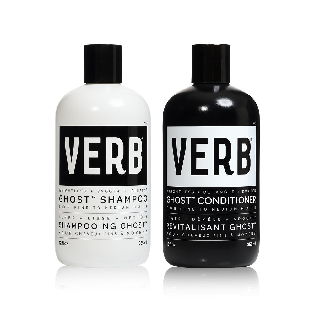VERB Ghost Shampoo bottle with weightless formula ideal for fine hair.