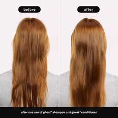 VERB Ghost Shampoo lather close-up showing gentle cleansing for fine hair.