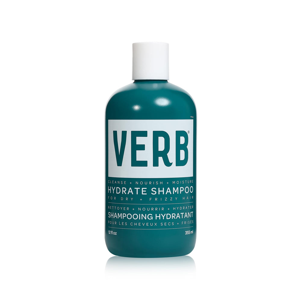 VERB Hidratante Champú en botella, cabello seco recibe hidratación.