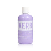 VERB Purple Shampoo bottle pour showing color-neutralizing action for brassiness