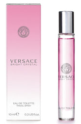 Versace Bright Crystal bottle close-up showing elegant design and fresh floral notes for everyday wear.