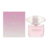 Versace Bright Crystal bottle closeup highlights fresh floral notes for daily elegance.