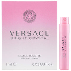 Versace Bright Crystal mini vial on card back highlights portability and gift-ready appeal